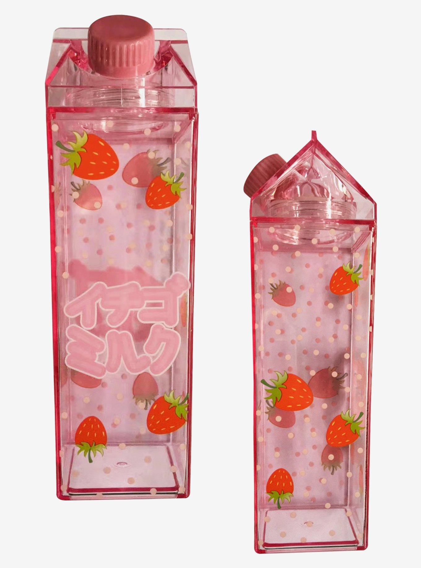 Strawberry Milk Carton Water Bottle