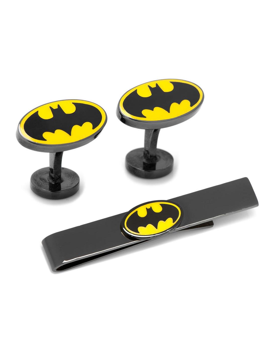DC Comics Batman Black Cufflinks and Tie Bar Set, , hi-res