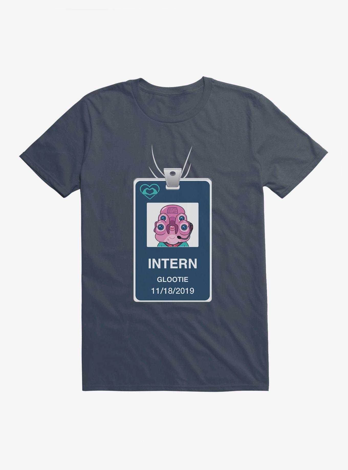 Rick And Morty Glootie Intern Badge T-Shirt, LAKE, hi-res