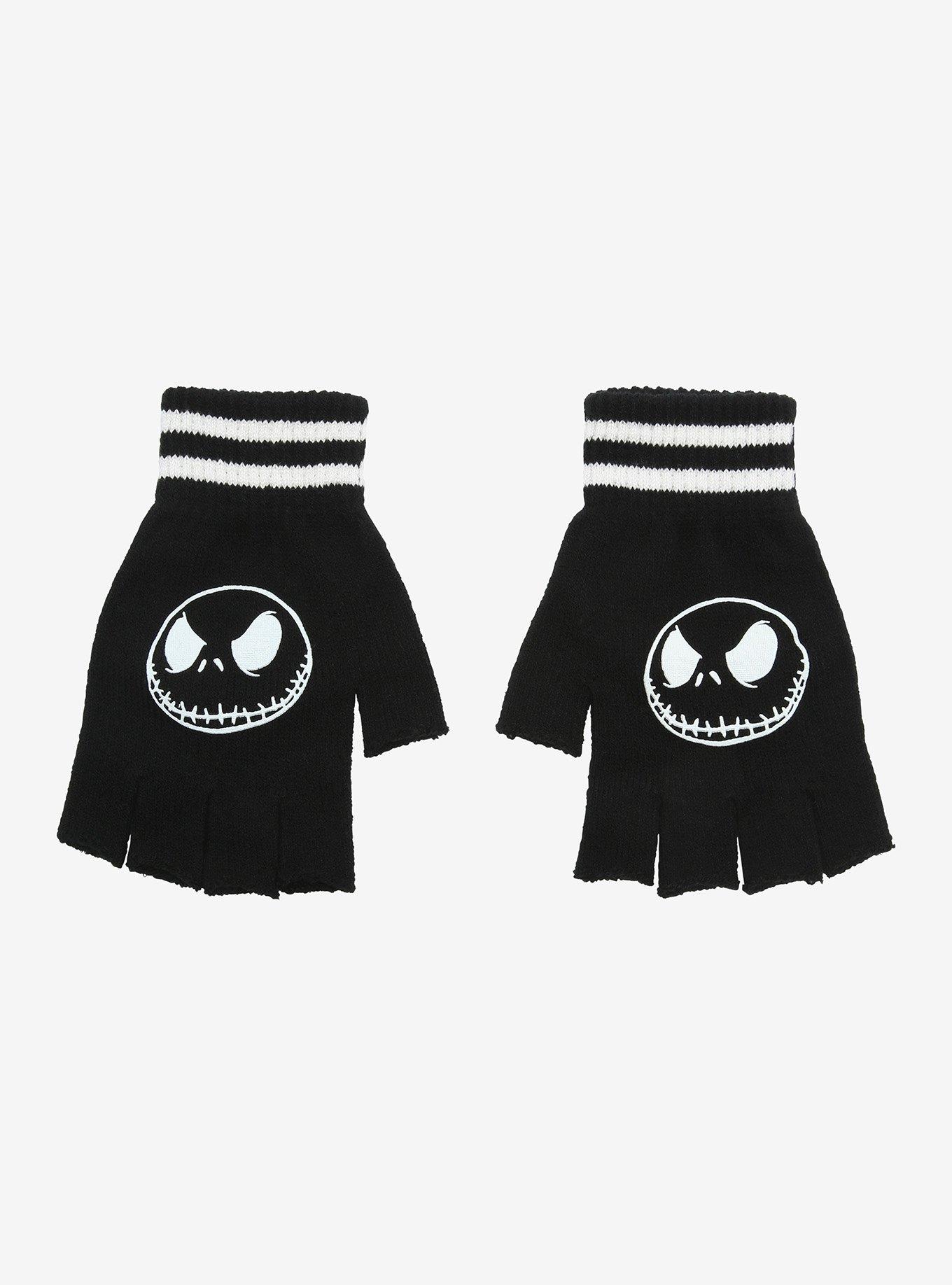 The Nightmare Before Christmas Jack Skellington Glow-In-The-Dark Fingerless Gloves, , hi-res