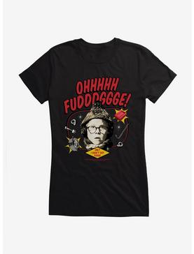 A Christmas Story Oh Fudge Art Girls T-Shirt, BLACK, hi-res