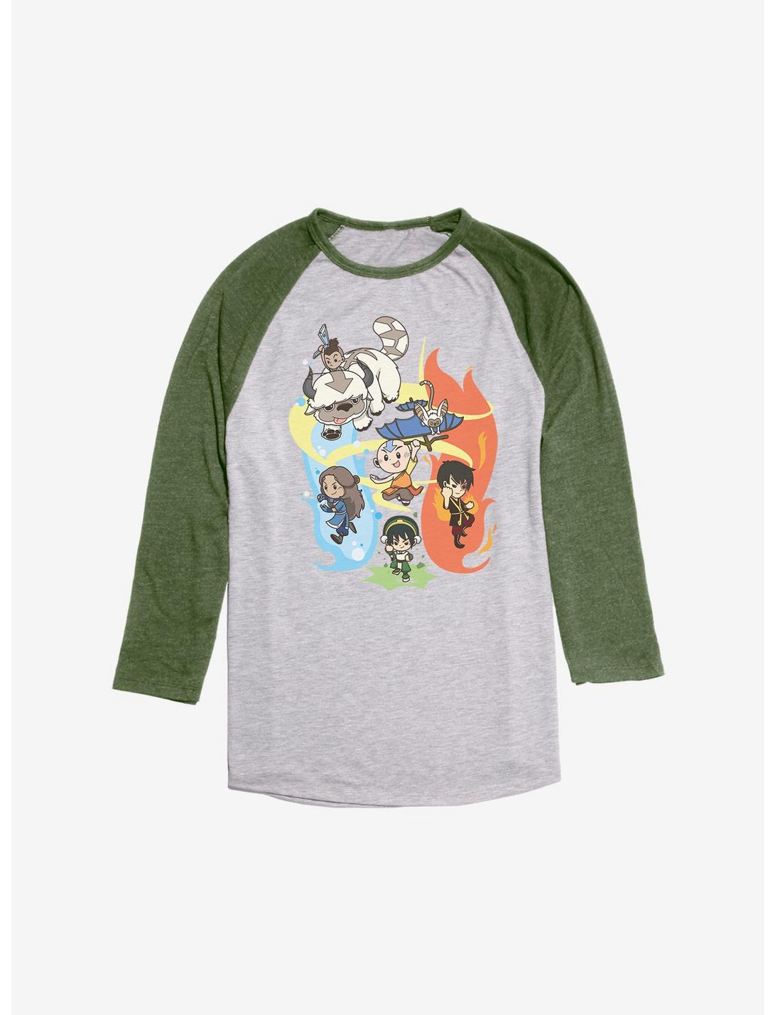 Avatar: The Last Airbender Book Three Adventures Raglan - BoxLunch Exclusive, Ath Heather With Moss, hi-res