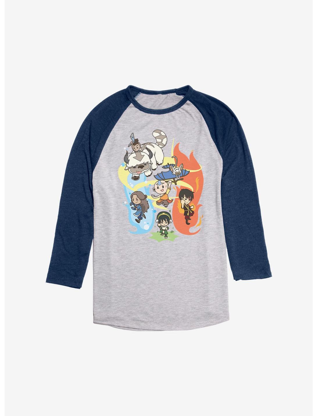 Avatar: The Last Airbender Book Three Adventures Raglan - BoxLunch Exclusive, Ath Heather With Navy, hi-res
