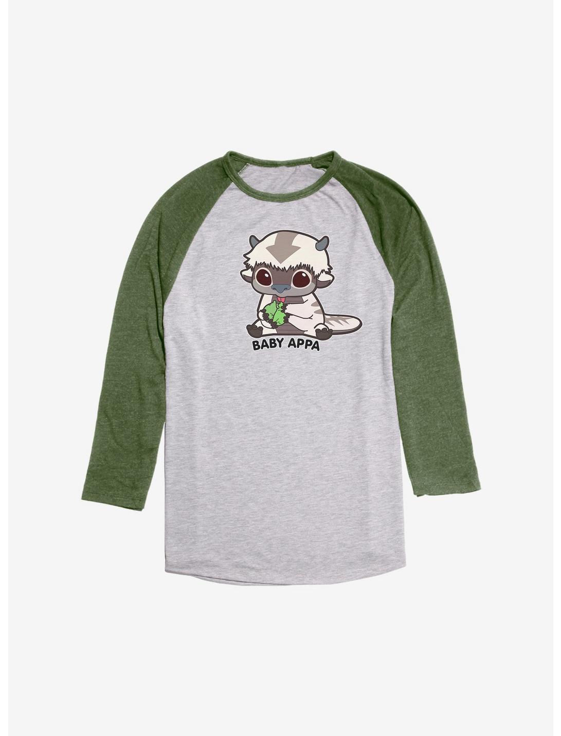 Avatar: The Last Airbender Cute Baby Appa Raglan - BoxLunch Exclusive, Ath Heather With Moss, hi-res