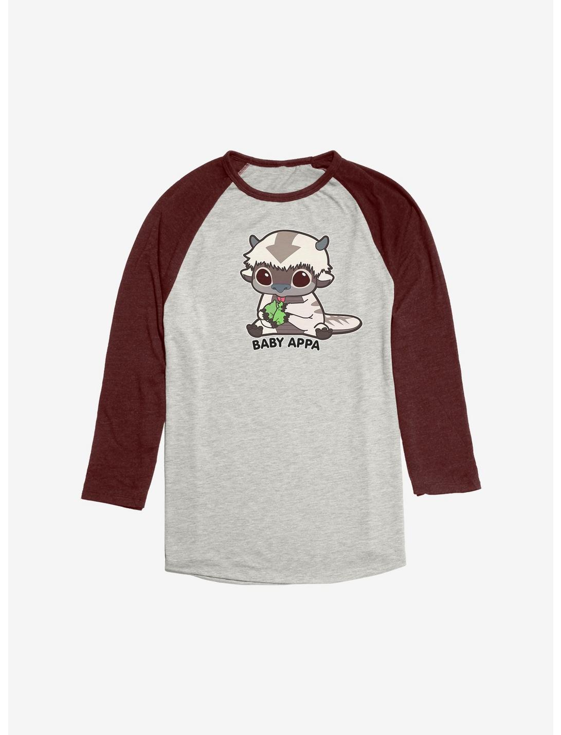 Avatar: The Last Airbender Cute Baby Appa Raglan - BoxLunch Exclusive, Oatmeal With Maroon, hi-res