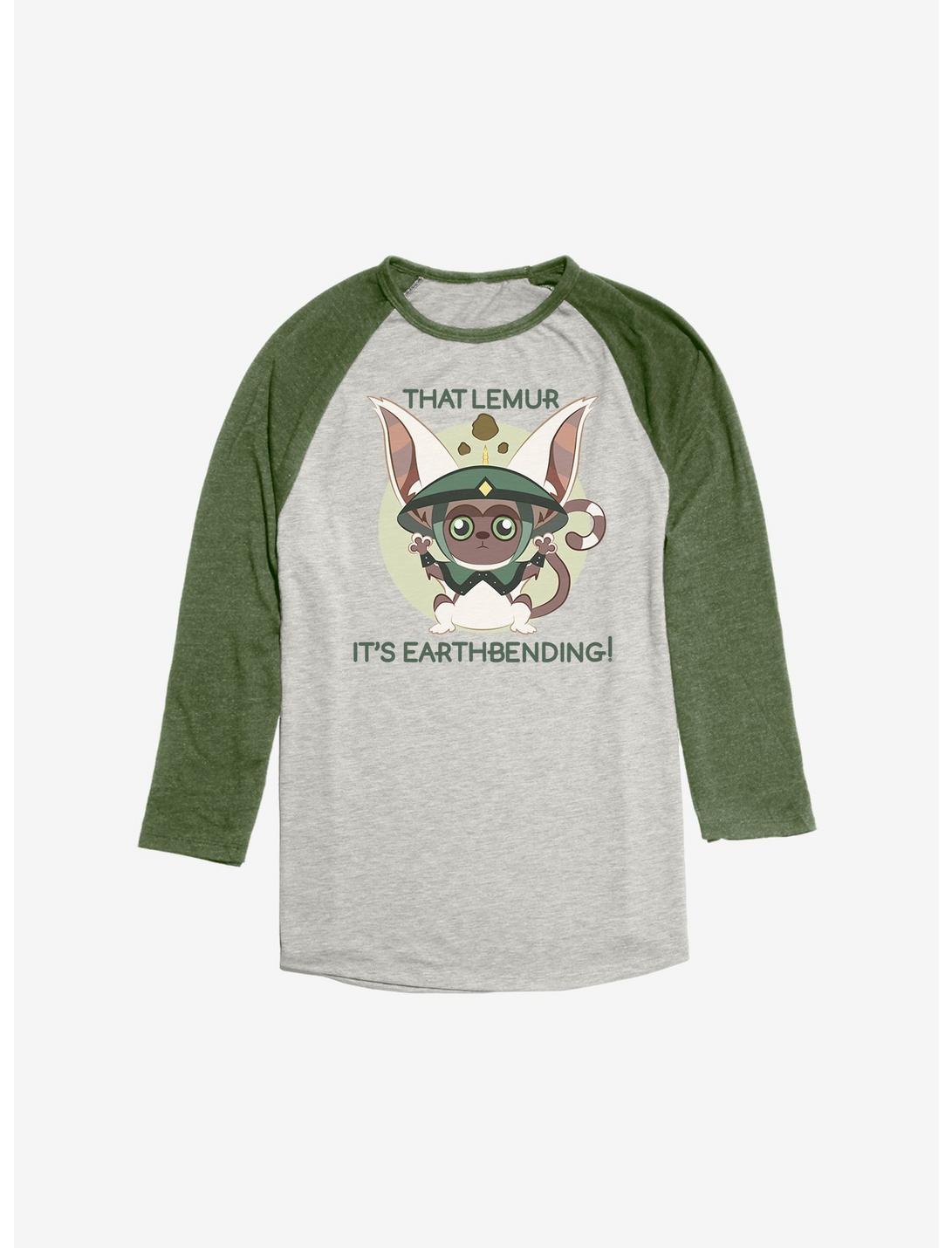 Avatar: The Last Airbender Earthbending Momo Raglan, Oatmeal With Moss, hi-res