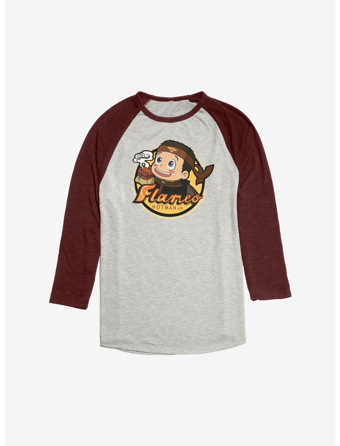 Avatar: The Last Airbender Flameo Hotman Raglan - BoxLunch Exclusive, Oatmeal With Maroon, hi-res