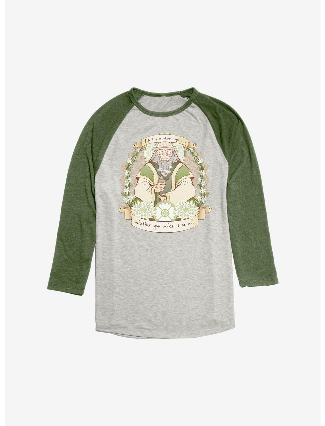 Avatar: The Last Airbender Iroh Life Happens Quote Raglan - BoxLunch Exclusive, Oatmeal With Moss, hi-res