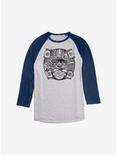 Avatar: The Last Airbender Master Of The Elements Aang Raglan - BoxLunch Exclusive, Ath Heather With Navy, hi-res