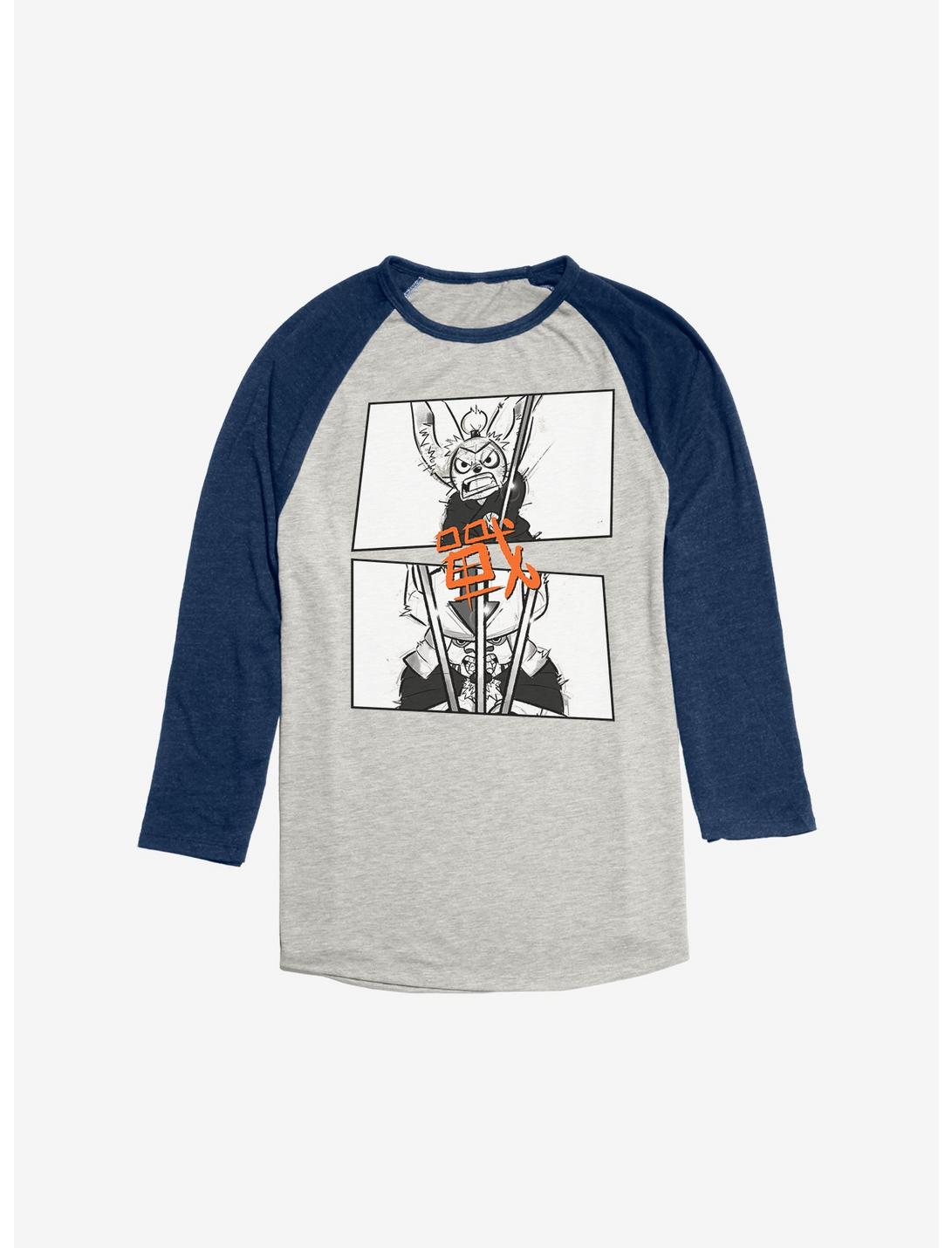 Avatar: The Last Airbender Momo And Appa Battle Raglan, Oatmeal With Navy, hi-res
