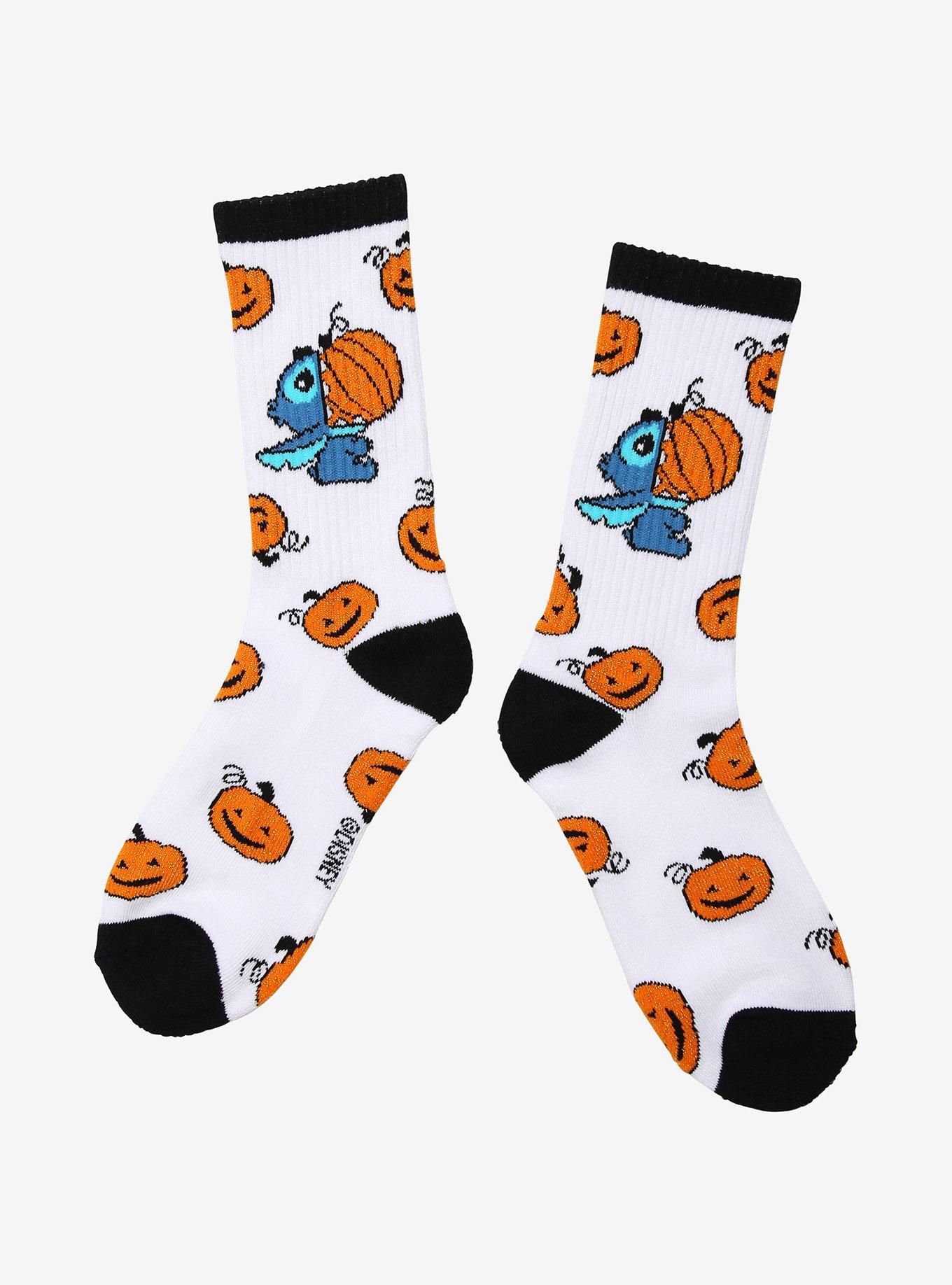 Disney Lilo & Stitch Pumpkin Stitch Crew Socks, , hi-res