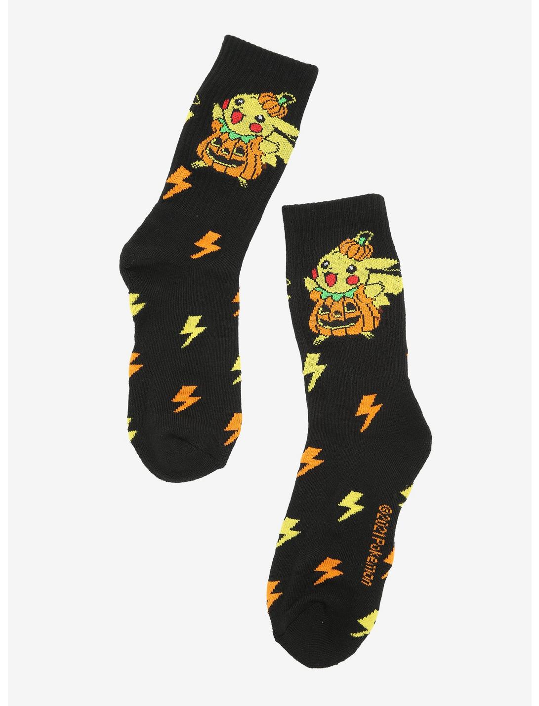 Pokemon Pikachu Pumpkin Crew Socks, , hi-res