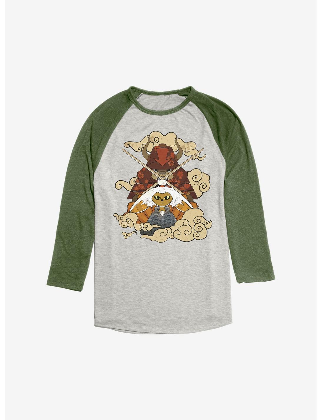 Avatar: The Last Airbender Momo And Appa Dream Battle Raglan, Oatmeal With Moss, hi-res