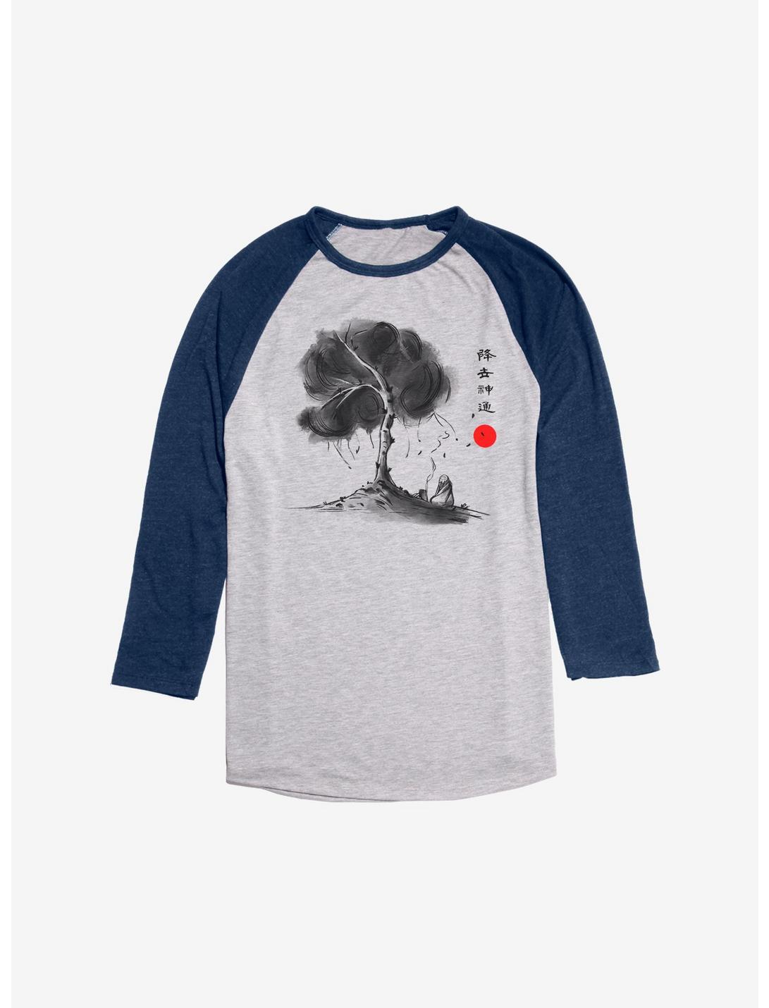 Avatar: The Last Airbender Iroh Leaves From The Vine Raglan, Ath Heather With Navy, hi-res