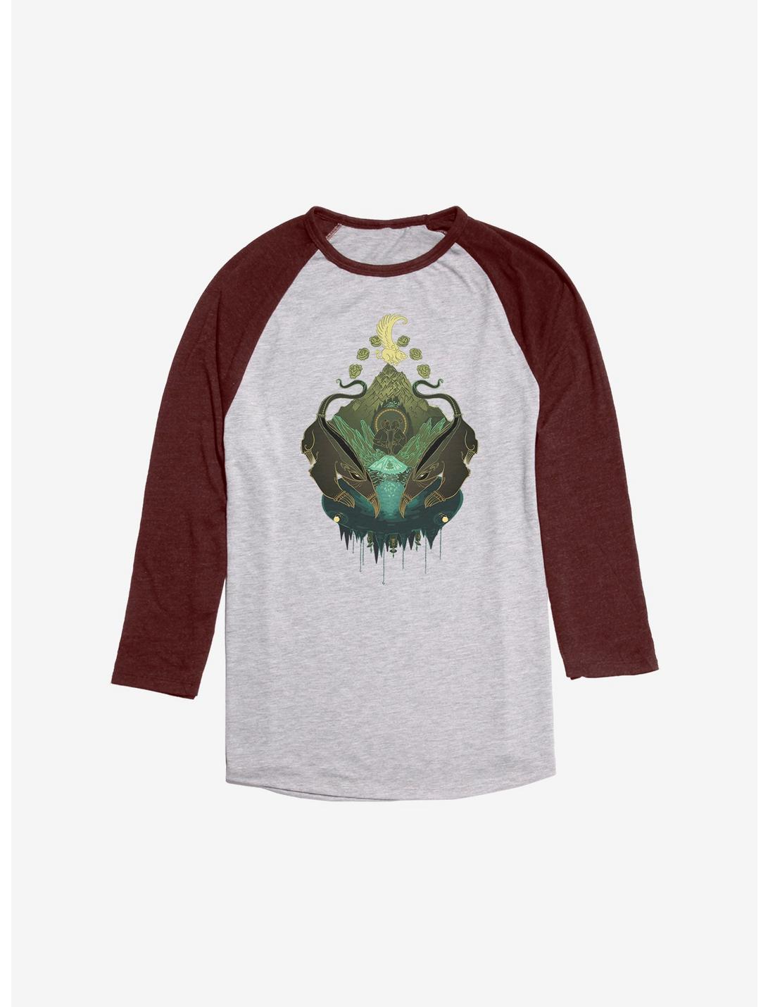 Avatar: The Last Airbender Through The Earth Raglan, Ath Heather With Maroon, hi-res