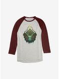 Avatar: The Last Airbender Through The Earth Raglan, Oatmeal With Maroon, hi-res