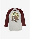 Avatar: The Last Airbender Toph And The Badgermole Raglan, Oatmeal With Maroon, hi-res