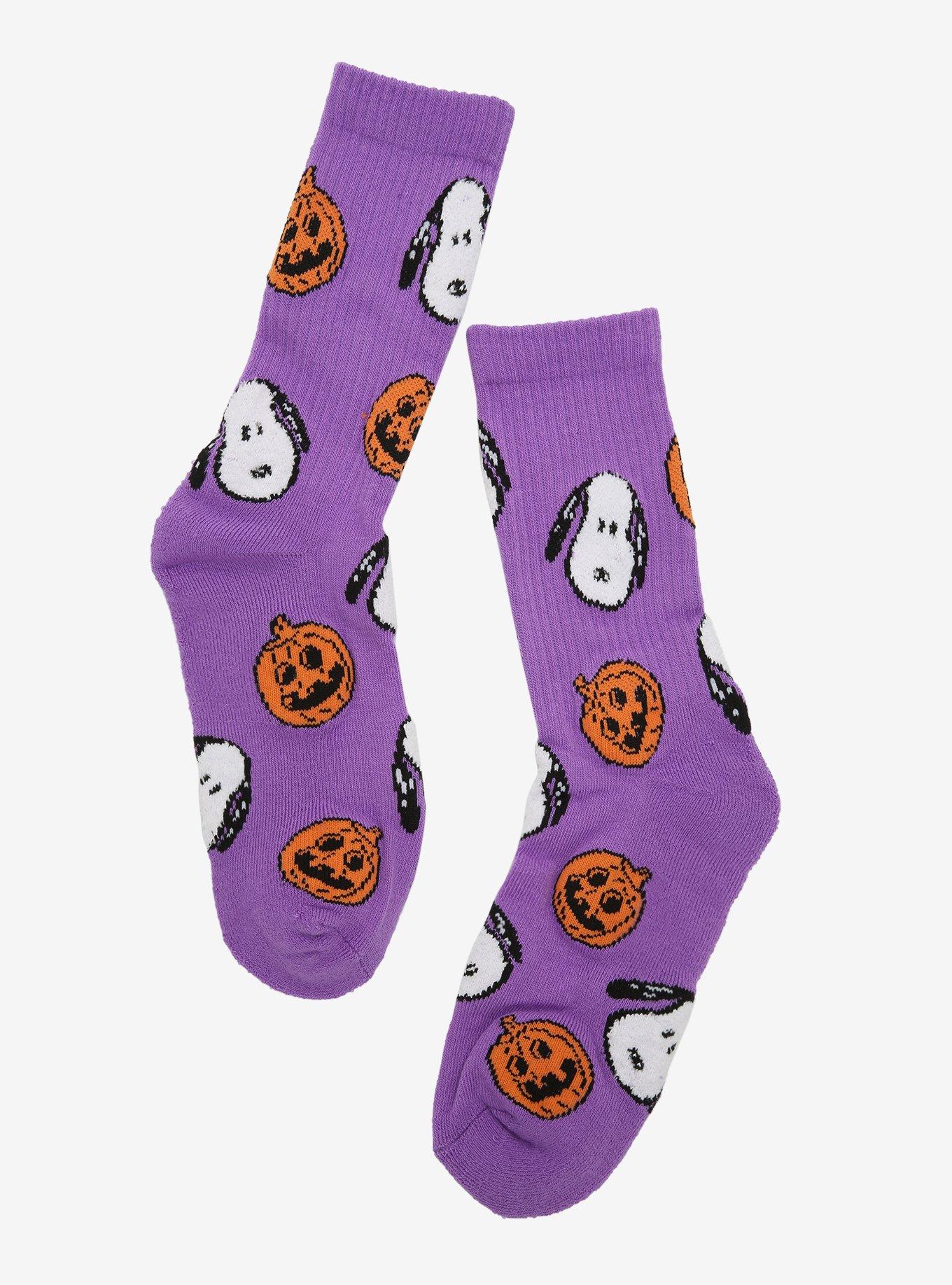 Peanuts Snoopy Pumpkin Crew Socks, , hi-res