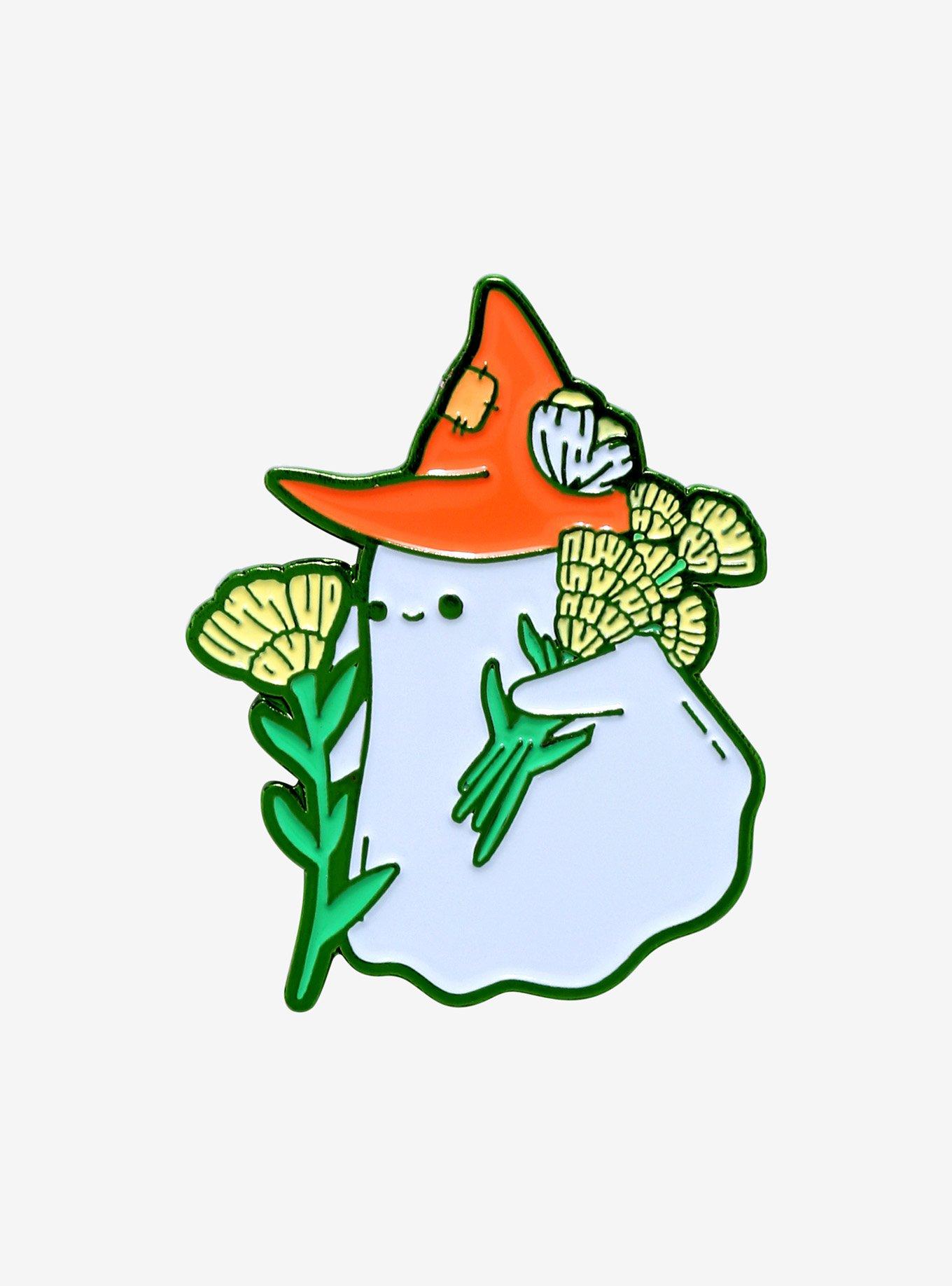 Arcasian Ghost Cottage Flower Enamel Pin, , hi-res