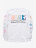Marvel Avengers Rainbow Logo Long Sleeve T-Shirt - BoxLunch Exclusive, OFF WHITE, hi-res