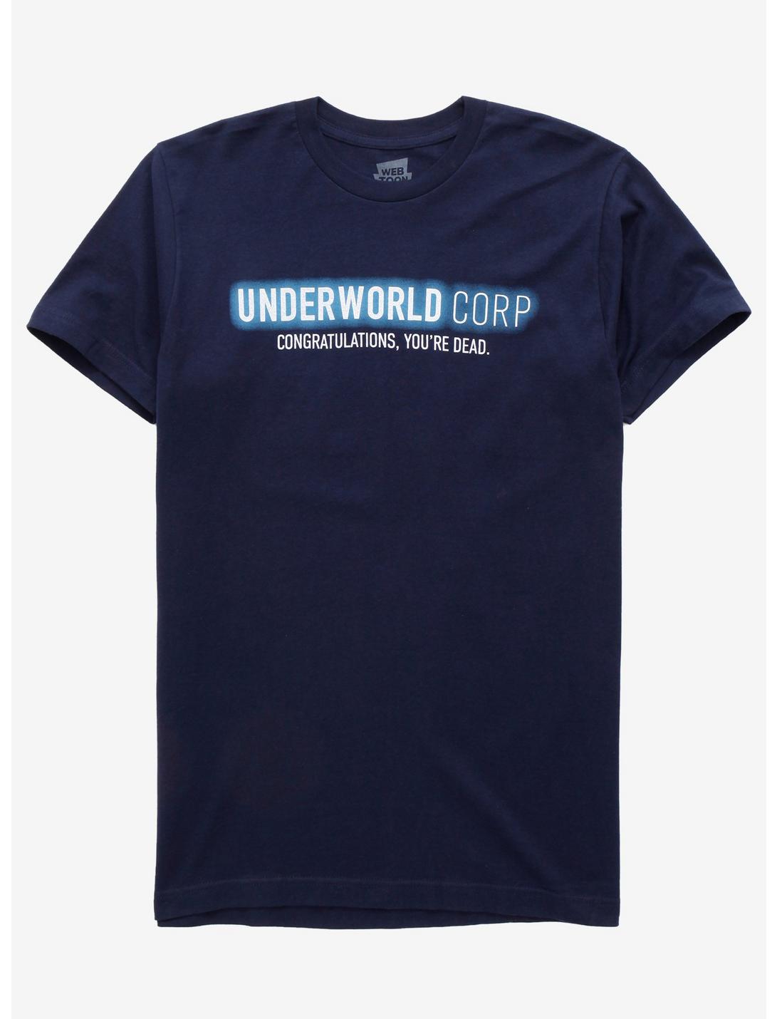 Lore Olympus Underworld Corp T-Shirt - BoxLunch Exclusive, BLACK, hi-res