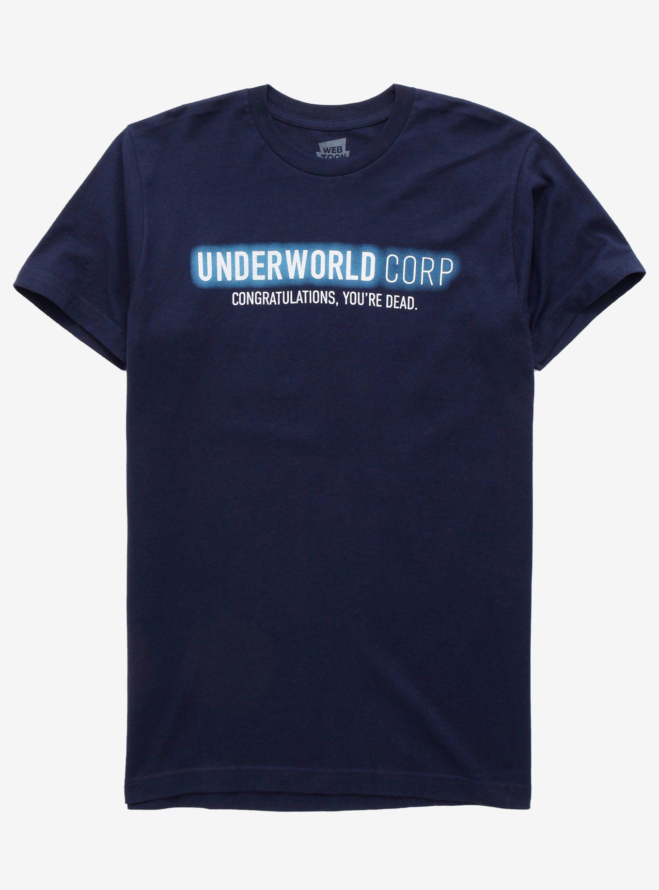Lore Olympus Underworld Corp T-Shirt - BoxLunch Exclusive, BLACK, hi-res