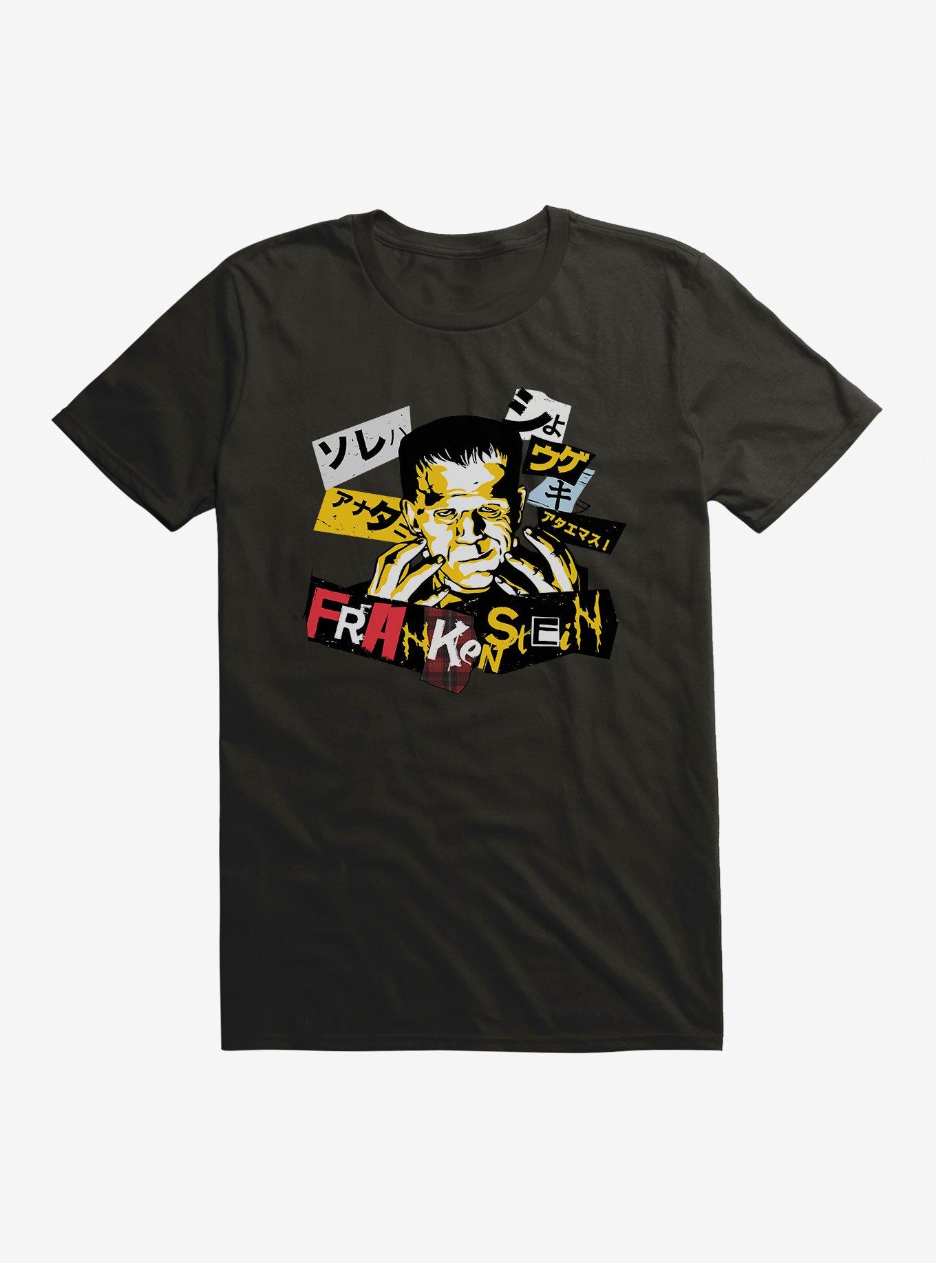 Universal Monsters Frankenstein Collage Lettering T-Shirt