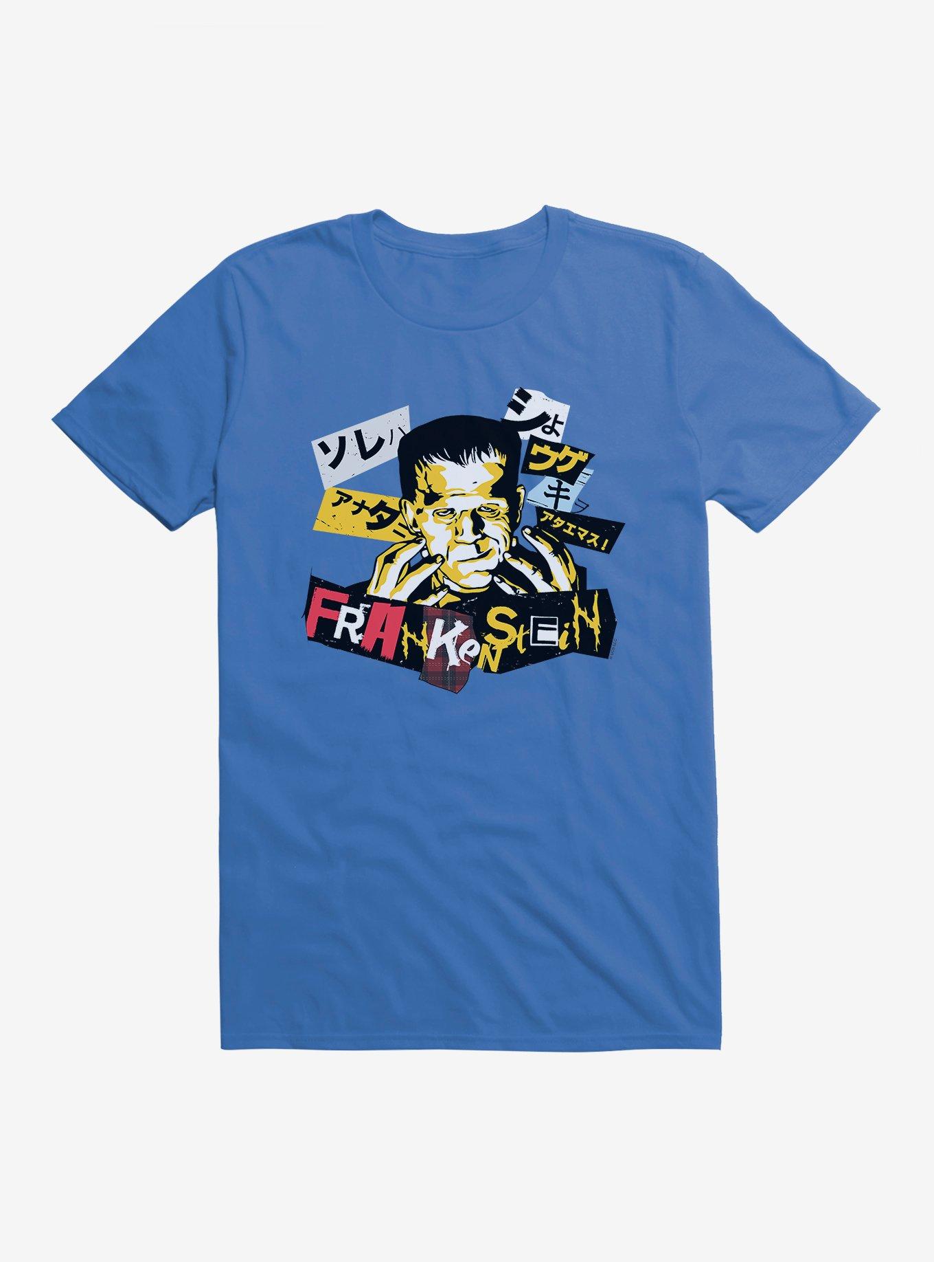 Universal Monsters Frankenstein Collage Lettering T-Shirt, ROYAL BLUE, hi-res