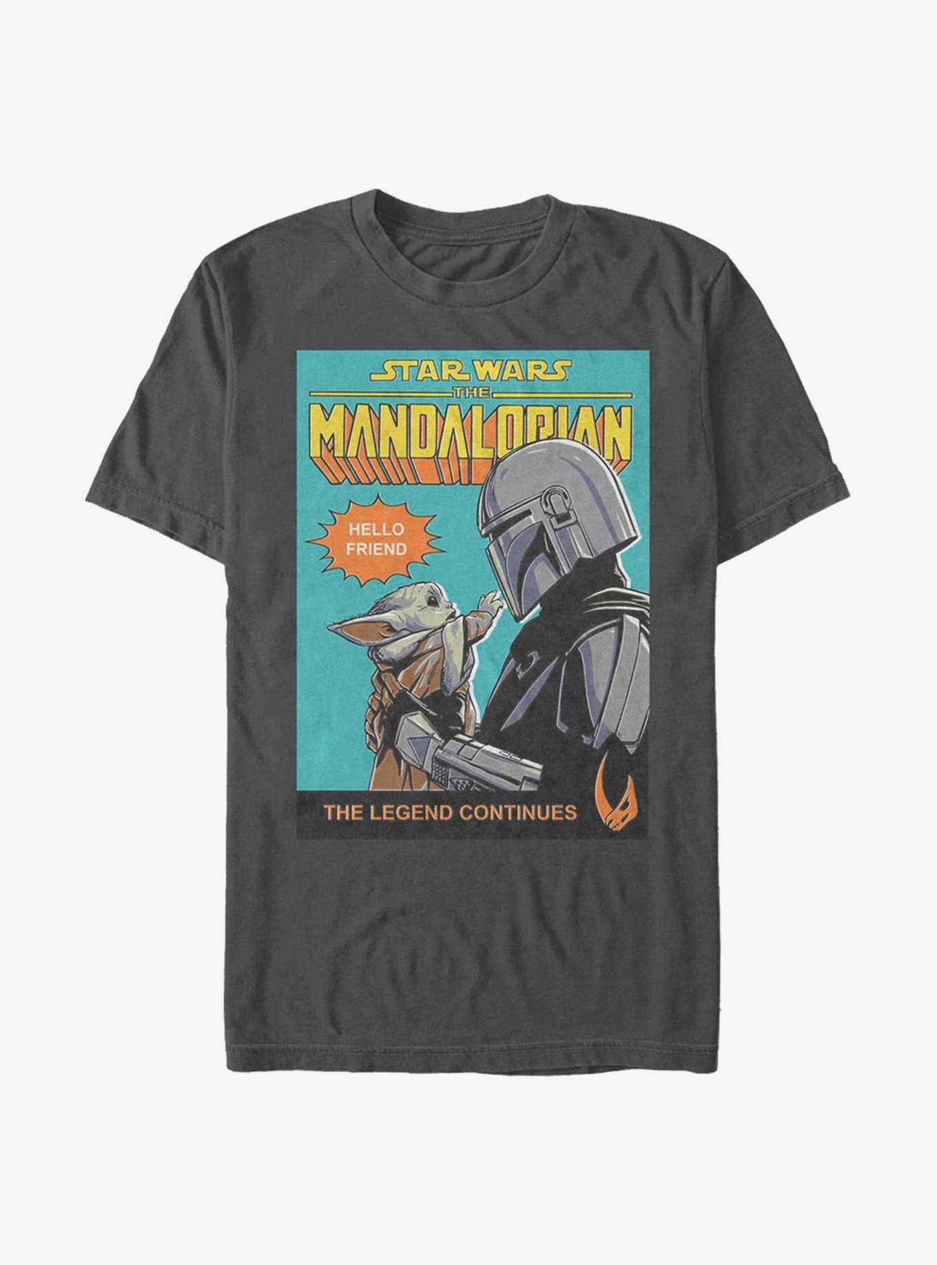 Extra Soft Star Wars The Mandalorian Hello Friend Poster T-Shirt, , hi-res