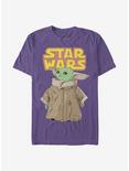 Star Wars The Mandalorian Logo The Child Gaze Extra Soft T-Shirt, PURPLE, hi-res
