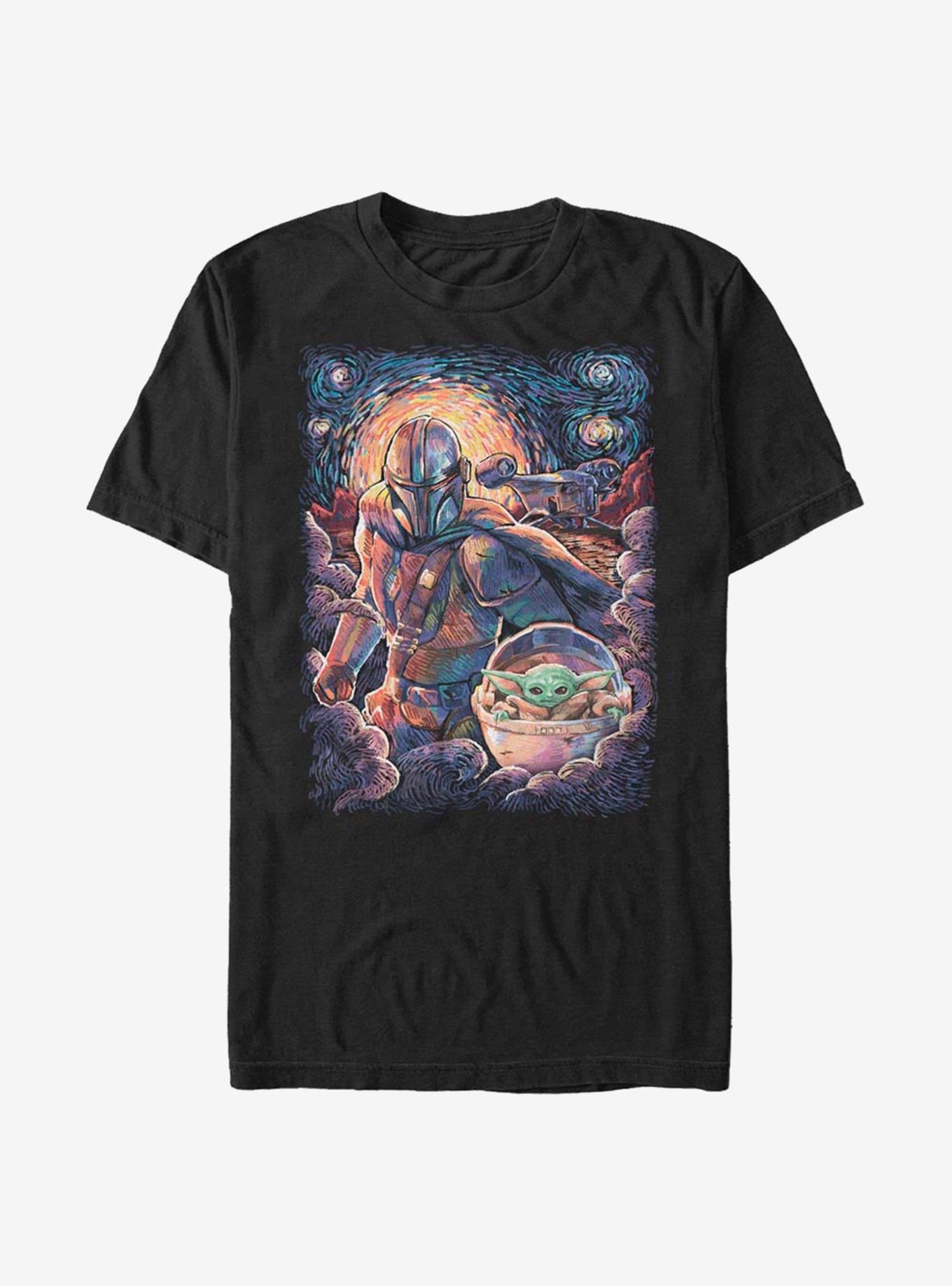 Star Wars The Mandalorian Starry Night Extra Soft T-Shirt, BLACK, hi-res