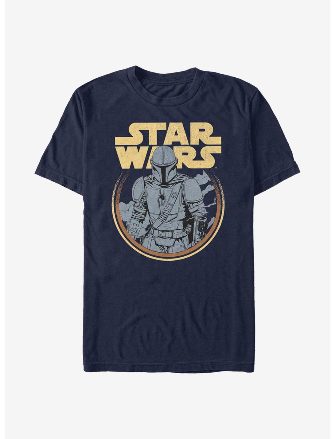 Extra Soft Star Wars The Mandalorian Retro Mando T-Shirt, NAVY, hi-res