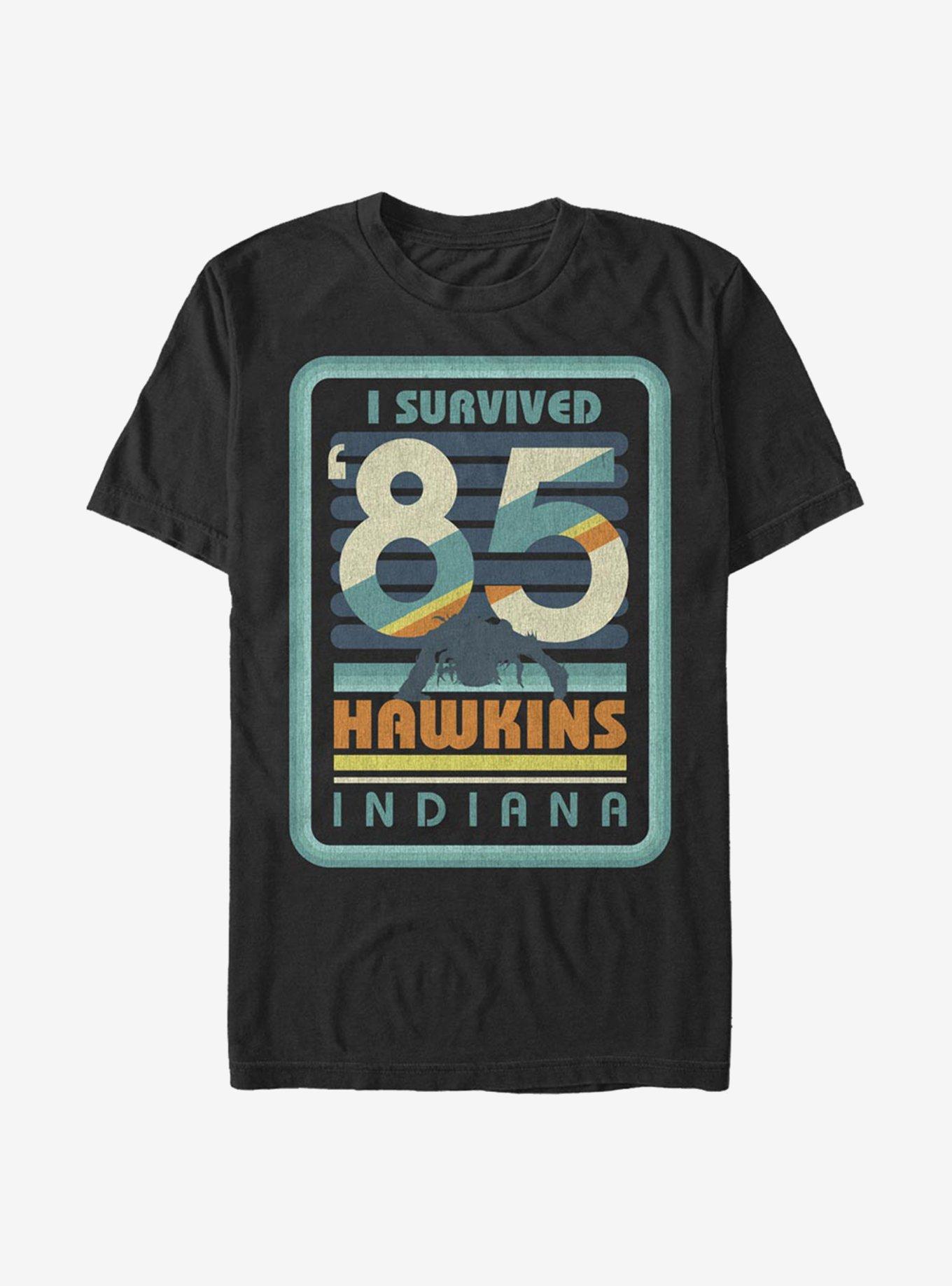 Extra Soft Stranger Things I Survived Hawkins T-Shirt, BLACK, hi-res