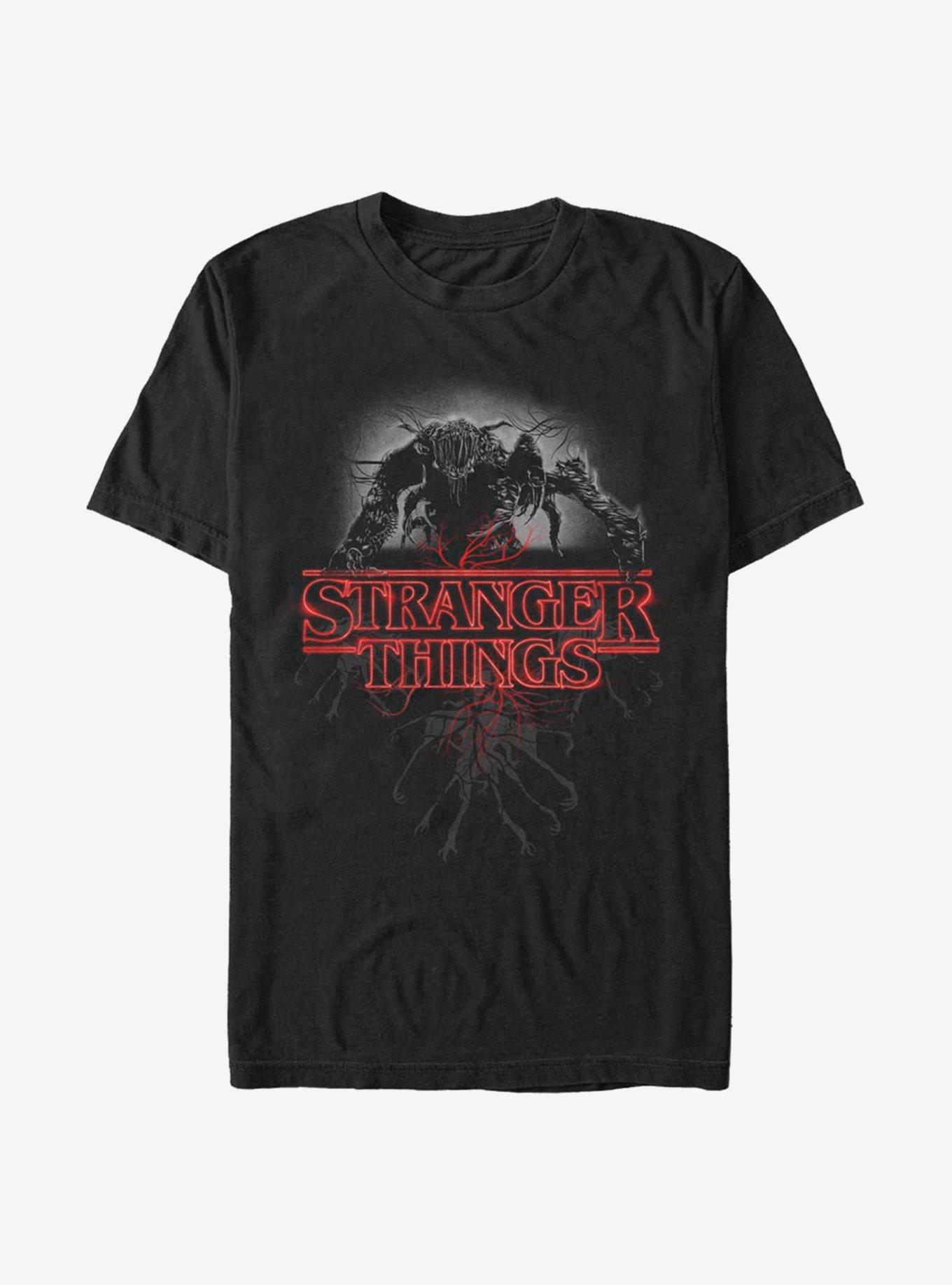 Extra Soft Stranger Things Logo Demogorgon T-Shirt, BLACK, hi-res