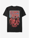 Stranger Things Scoops Troop In Red Extra Soft T-Shirt, BLACK, hi-res