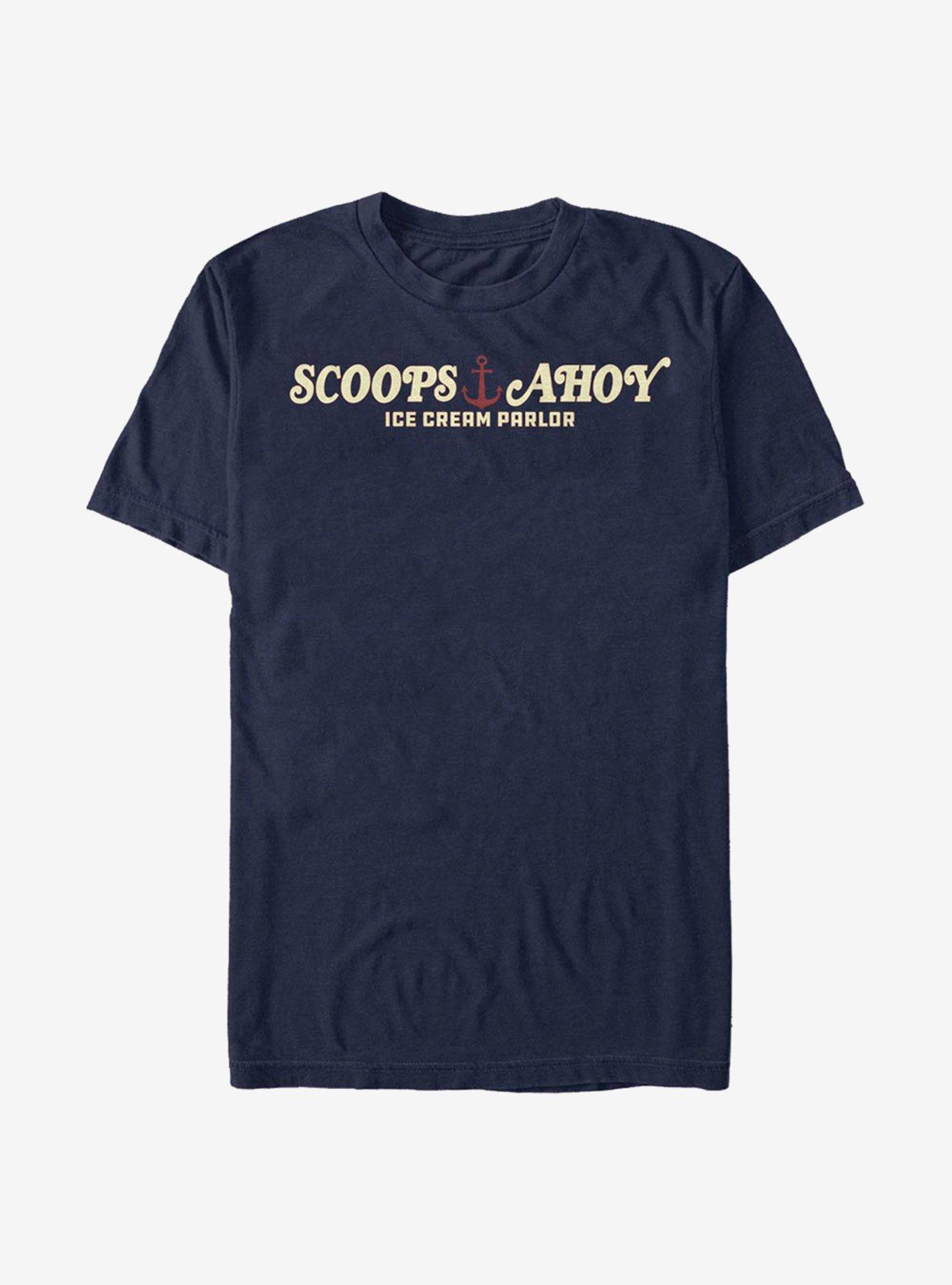 Extra Soft Stranger Things Scoops Ahoy T-Shirt, NAVY, hi-res