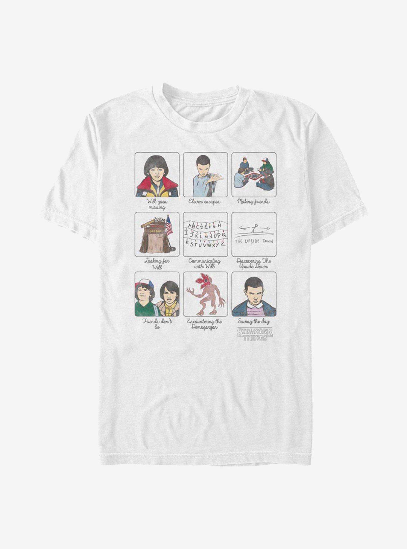 Extra Soft Stranger Things Story Panels T-Shirt, WHITE, hi-res