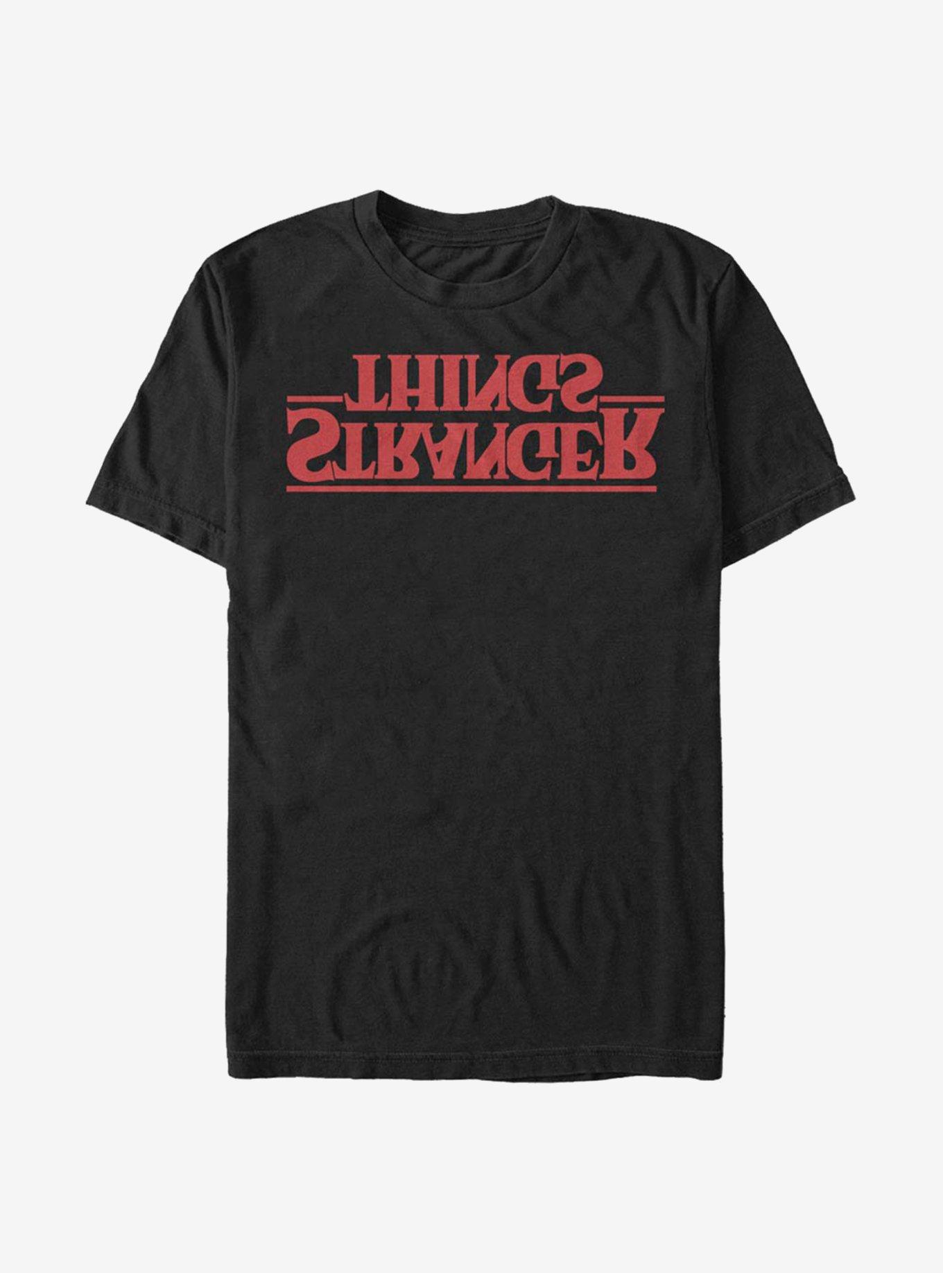 Extra Soft Stranger Things Stranger Upside Down Logo T-Shirt, BLACK, hi-res