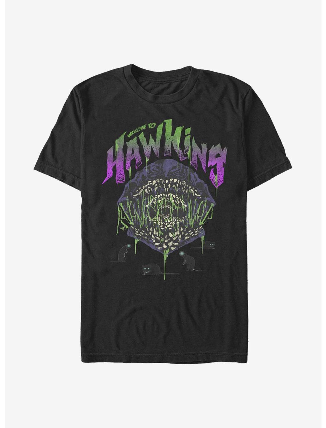 Extra Soft Stranger Things Welcome To Hawkins T-Shirt, BLACK, hi-res