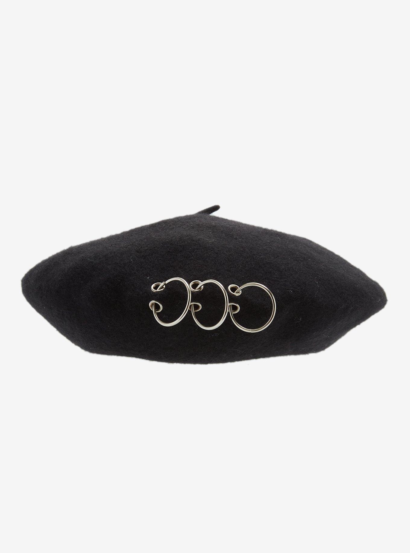 Black O-Ring Beret, , hi-res