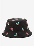 Mushroom & Butterfly Embroidered Bucket Hat, , hi-res
