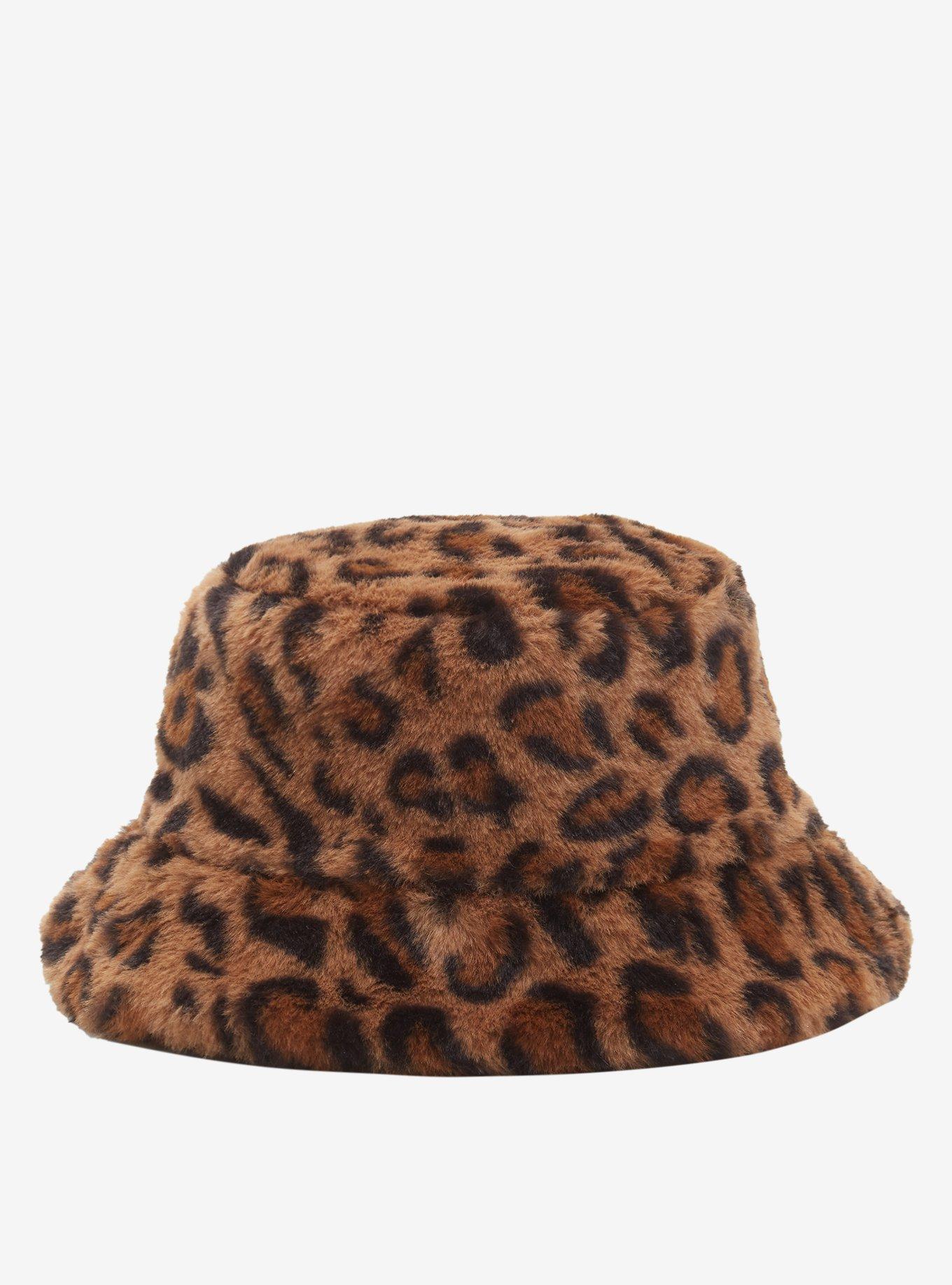 Fuzzy leopard cheap bucket hat