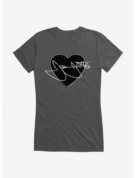 Joan Jett White Script Autograph In Heart Girls T-Shirt, , hi-res