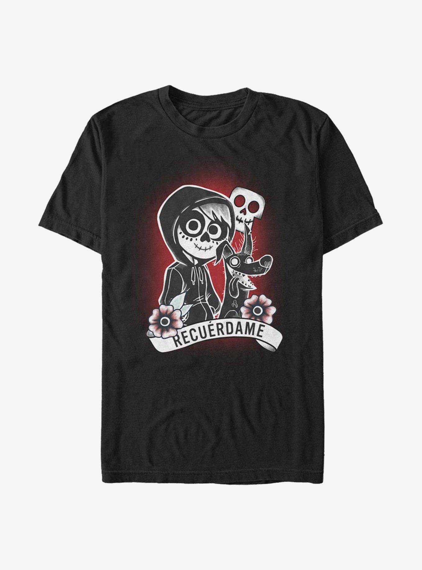 Disney Pixar Coco Recuerdame Tattoo T-Shirt, BLACK, hi-res