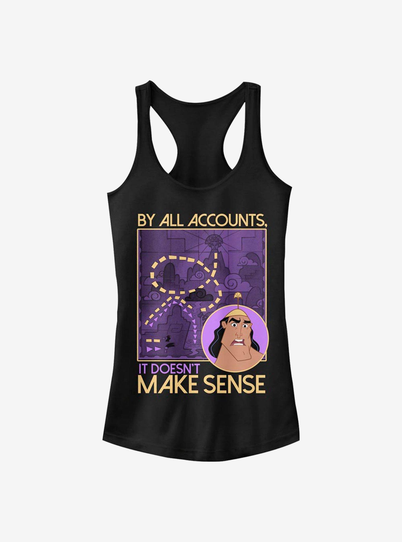 Disney The Emporer's New Groove Doesn't Make Sense Girls Tank, BLACK, hi-res