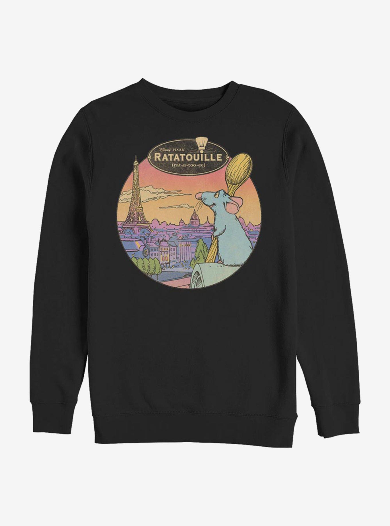 Disney Pixar Ratatouille Le Rat Parisian Crew Sweatshirt, BLACK, hi-res