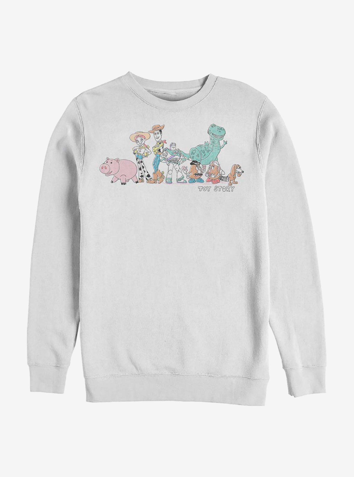Disney Pixar Toy Story Line Up Crew Sweatshirt - WHITE | Hot Topic