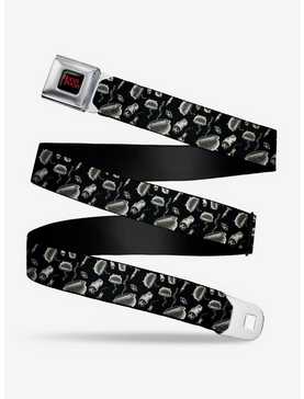 Disney Hocus Pocus Elements Collage Black White Seatbelt Belt, , hi-res