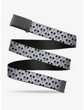 Disney Mickey Mouse Smiling Face Monogram Gray Clamp Belt, , hi-res