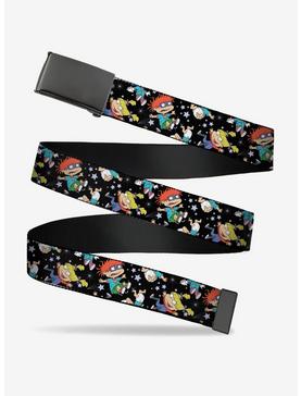 Rugrats 3 Characters In Space Scattered Black Clamp Belt, , hi-res